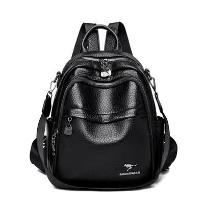 Soft Leather Backpack, Large Capacity, Multifunctional Travel Backpack - 6