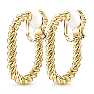 Geometric Painless Hollow Ear Clips, Non-Piercing Alloy Earrings - 10