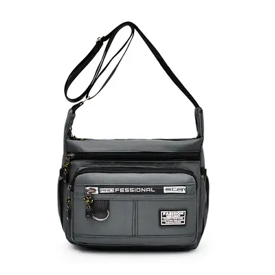 Men's Large Capacity Sporty Messenger Bag, Letter Print Crossbody - 8
