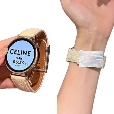 Genuine Leather Magnetic Buckle Apple Watch Band Compatible with 40mm 42mm 44mm 46mm 49mm