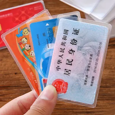 Anti-Magnetic Transparent ID Card Holder with Neck Strap and Bus Card Slot