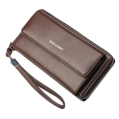 Men's Wallet baellerry Large Capacity Litchi Pattern Multi-Card Clutch - 7
