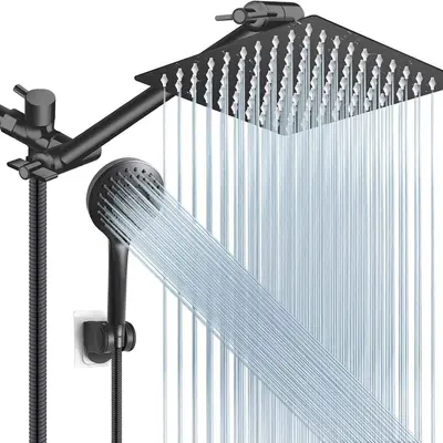 10-Function Pressurized Filter Shower Head Set with Spray Gun - 12