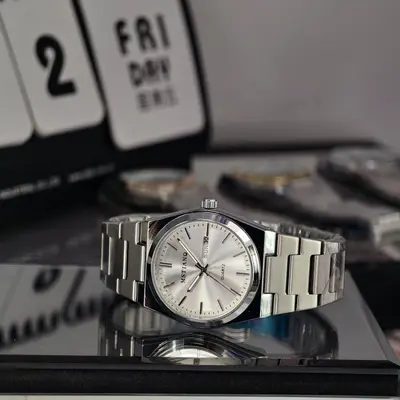 Men's Quartz Watch Dual Calendar Steel Band - 7