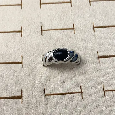 S925 sterling silver adjustable ring for women, vintage style - 12