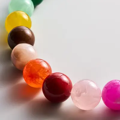 Acrylic Colorful Bead Pendant Necklace, Dopamine Style - 4