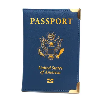 New Cross-border American Passport Holder Leather Slim Lightweight Passport Notebook Gold Hardware Copper Corner Ticket Holder Factory Wholesale - 8