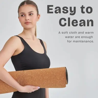 Natural rubber cork yoga mat thick non-slip professional