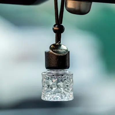8 ml araba parfüm kolyesi, kordonlu cam aromaterapi şişesi - 6