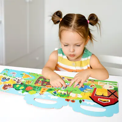 Kinder-Frühförderung Gelee-Stickerbuch, Konzentrationstraining, ruhiges Beschäftigungsbuch