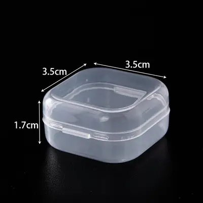 Kare PP plastik kutu, kare yarı şeffaf ambalaj kutusu, parçalar, takılar ve boncuklar için kapaklı küçük kap. - 7