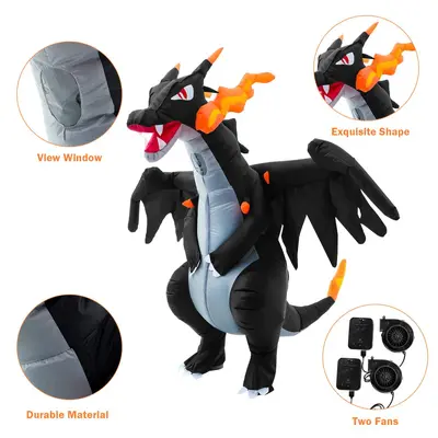 Karnaval ateş püskürten ejderha şişme kostüm, yetişkin cosplay - 5