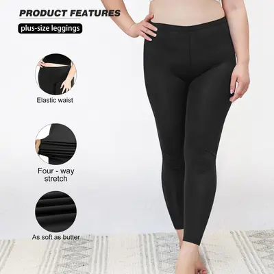 Plus Size Leggings, 1XL-5XL, Nine-Quarter, High Stretch - 3