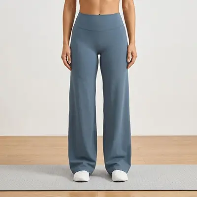 Yüksek bel dökümlü yoga pantolonu, naylon, görünmez dikişli, yüksek kalite kadın yoga giyi