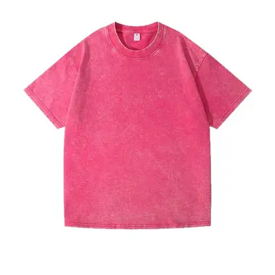 Washed Unisex Crew Neck T-Shirt, 220g Combed Cotton, Retro Loose Fit