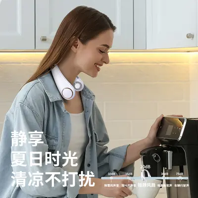 挂脖风扇usb小风扇便携迷你随身户外懒人挂颈大风力无叶便携运动
