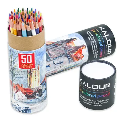 KALOUR 50-Piece Professional Oil-Based Colored Pencil Set