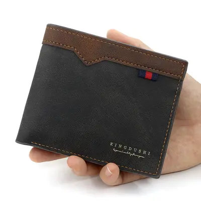 Men's Short Wallet, Multi-Card Slots, Zipper Coin Compartment - 6