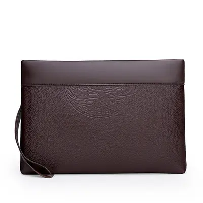 Men's Light Luxury Genuine Leather Clutch, Casual Envelope Style, Large Capacity - 6