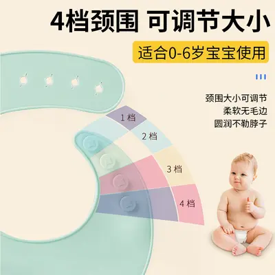 Baby silicone bib, food-grade, soft