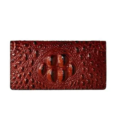 Crocodile Pattern Men's Long Zip Wallet, Large Capacity, Multi-Card Slots - 5