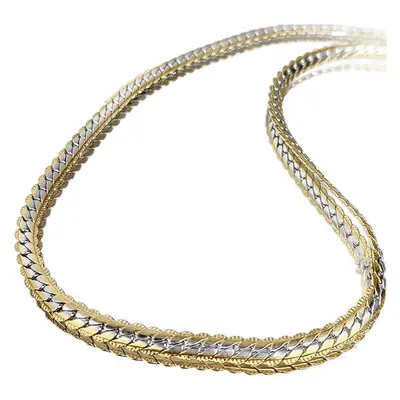 Men's necklace, Cuba chain, double, luxury, gold color