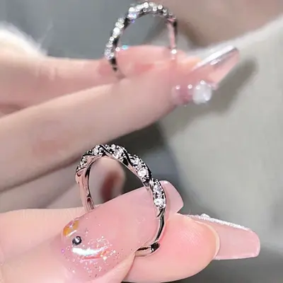 Women's adjustable twisted wrap ring minimal design - 5