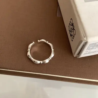 Textured Snap Ring for Women, Adjustable, Color-Fast - 6