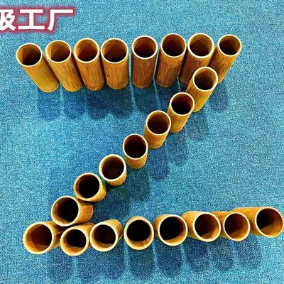 Bamboo jar boiled for cupping therapy and health protection, purple bamboo natural bamboo tube, disposable unpainted charred bamboo jar.