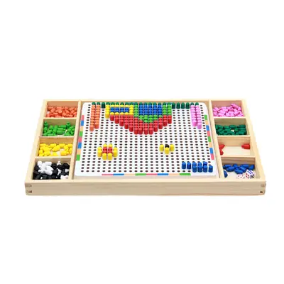 Kreatives Pilz-Nagel-Steckspiel-Set, Lernspielzeug für Jungen und Mädchen, Steckbrett für Babys, Puzzle für 3-6-7 Jahre