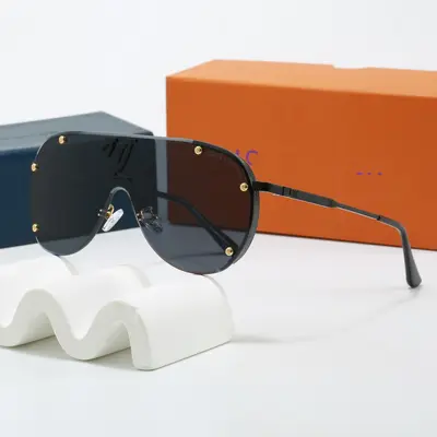 Rivet Toad-Shaped Large Frame Metal Sunglasses - 7