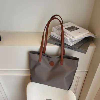 Waterproof Nylon Women's Tote Bag, Large Capacity Multi-Compartment