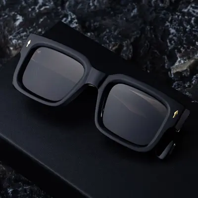 Retro Square Frame Men's Sunglasses with Outdoor Sun Protection - 5