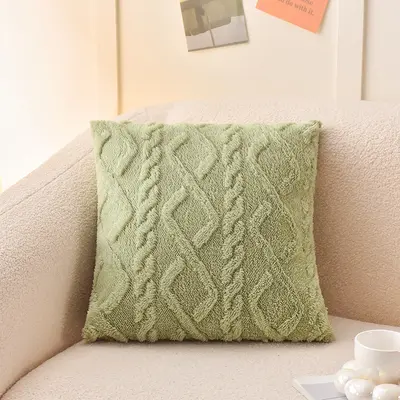 Instagram style plush pillow cover jacquard geometric pattern cushion cover/sofa living room backrest pillow cover headboard square pillow cover - 12