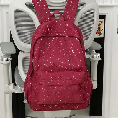 Women's Star Print Backpack, Large Capacity, School and Travel - 10