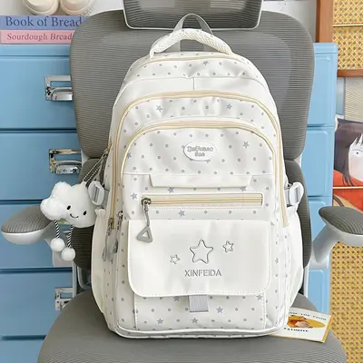 Star Polka Dot Lightweight Backpack for Girl Students - 12