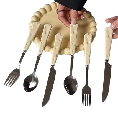 Cutlery Set Thin Design Cheese Spoon Fork Cute High-end Appearance Stainless Steel Knife Fork Spoon Household Premium Western Tableware