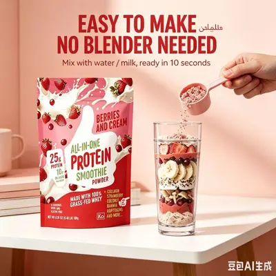 浆果奶油蛋白奶昔粉 All In One Protein Smoothie 草饲乳清胶原