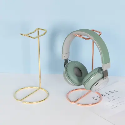 Metal Headphone Stand Desktop Creative Storage Display Stand Wholesale Home Jewelry Necklace Holder Gold Storage Rack Decoration