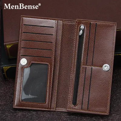 MenBense Men's Long Wallet, Magnetic Snap, Multi-Card Slots - 4