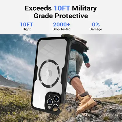 Qicai manyetik emişli iPhone 16 Pro telefon kılıfı Apple 15 kabuk filmi hepsi bir arada tam kapsamlı 14pm düşmeye karşı dayanıklı 16e