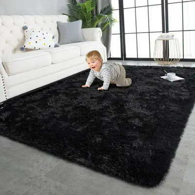 Long Plush Bedroom Bedside Rug, Thickened Soft Carpet for Room - 13