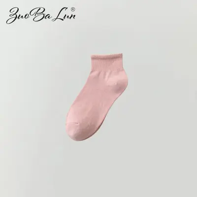 Spring and autumn short socks solid color women's pure cotton thin Japanese style student sports comfortable colorful short socks candy color - 13