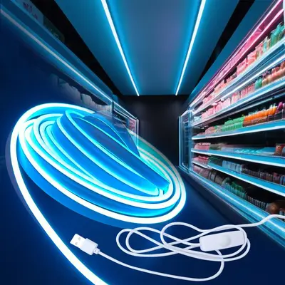 USB Neon Işık Şerit, 5V, Kısılabilir, Su Geçirmez, Sıcak Beyaz
