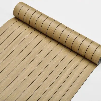 3D Grid Self-Adhesive Wall Sticker, Wood Grain Design - 13