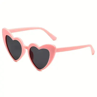 Heart-Frame Mirrored Sunglasses for Parties and Performances - 4