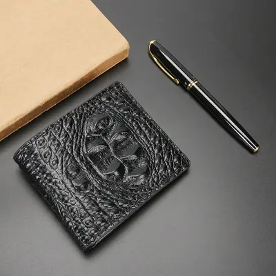 Men's Crocodile Pattern Leather Wallet, Large Capacity, Multi-Card Slots - 7