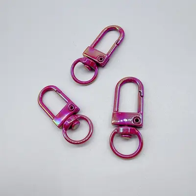 UV-Plated Colored Spring Key Ring Clasp, DIY Jewelry Accessory - 9