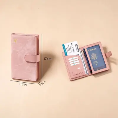新款护照夹防消磁保护套出国旅行登机证件护照收纳包钱包卡包一体 - 11
