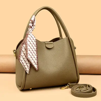 Niche Design Large Capacity Bucket Shoulder Bag with Crossbody Strap - 9